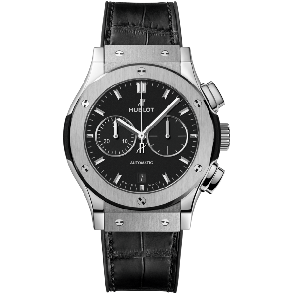 Đồng Hồ Hublot Classic Fusion Chronograph Titanium Automatic Black Dial Men's Watch