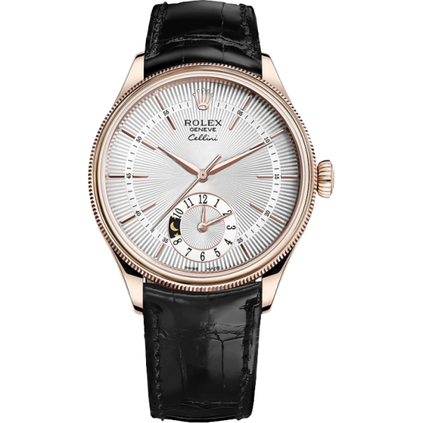 Đồng Hồ Rolex Cellini Dual Time 39mm 50525-005 dây đeo da