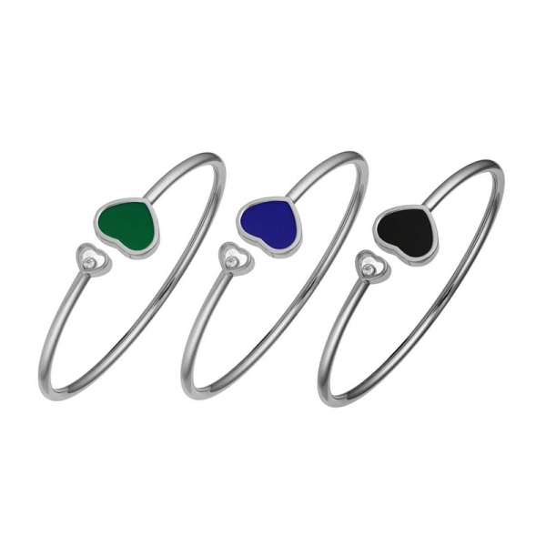 Lắc tay Chopard Happy Diamonds vàng trắng