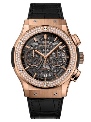 Phiên bản vàng hồng 18K được đánh bóng với 126 viên kim cương dây da cá sấu