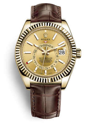 Phiên bản mặt số màu Champagne dây đeo da