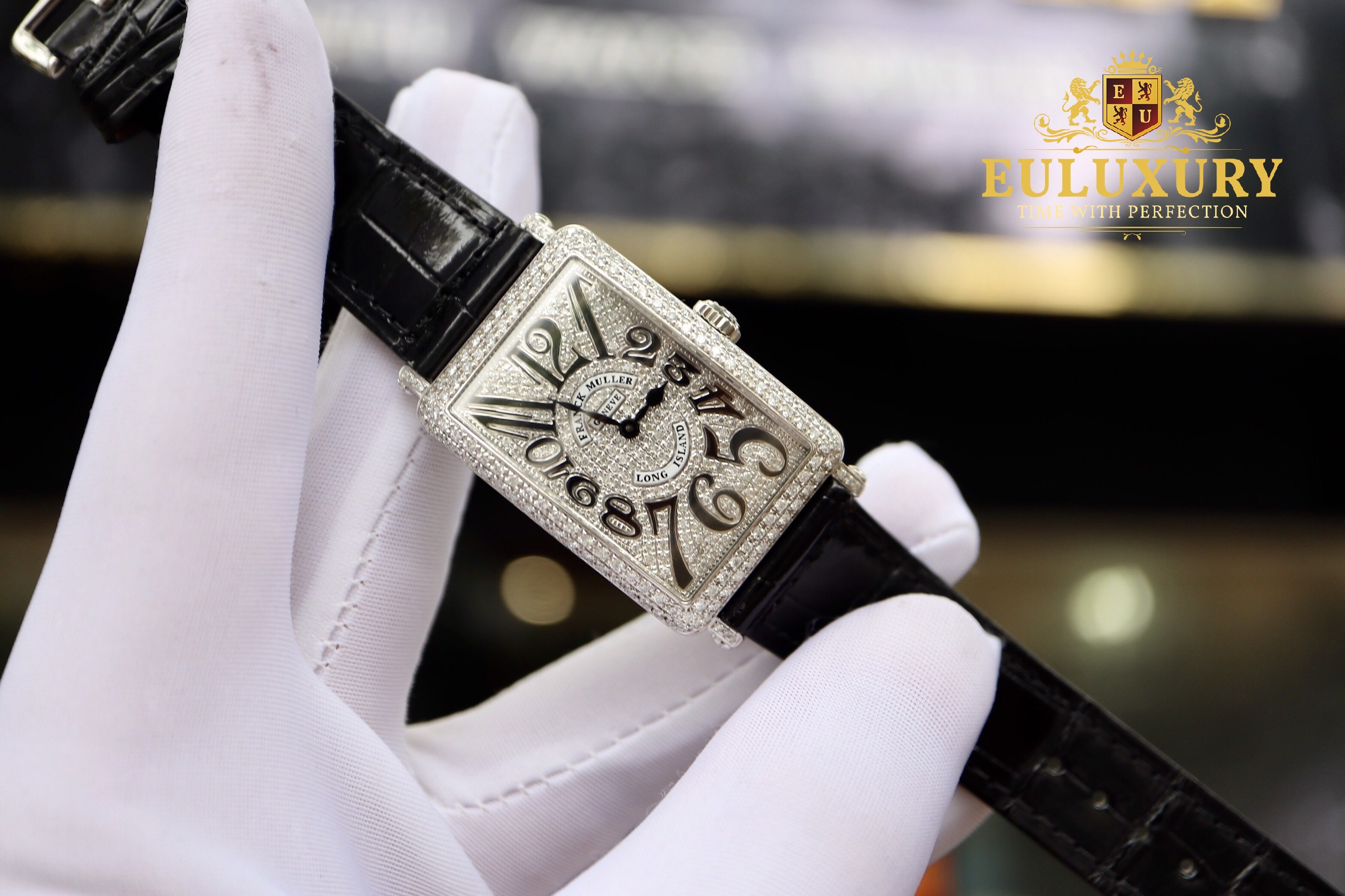 Franck Muller Long Island Steel Custom Full Pave Diamond